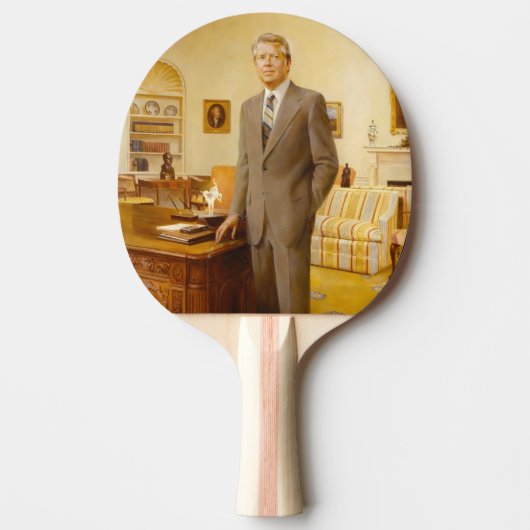 James Earl Carter Painted US-Präsident Portrait Tischtennis Schläger (Vorderseite)