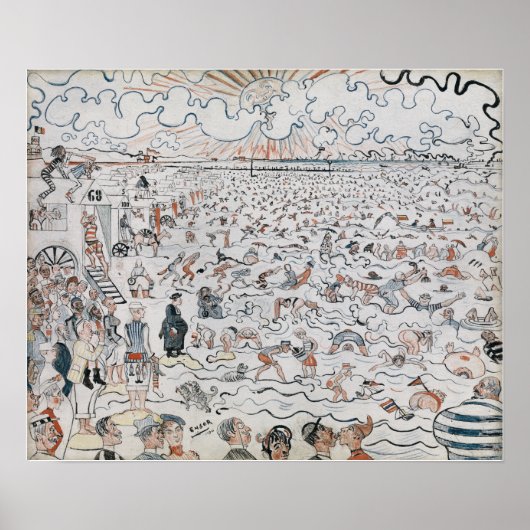 James Ensor The Beach in Ostende Poster (Vorne)