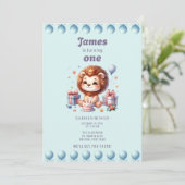 James' erster Geburtstag Einladung (Stehend Vorderseite)