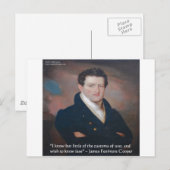 James Fenimore Cooper War Zitat Postkarte (Vorne/Hinten)
