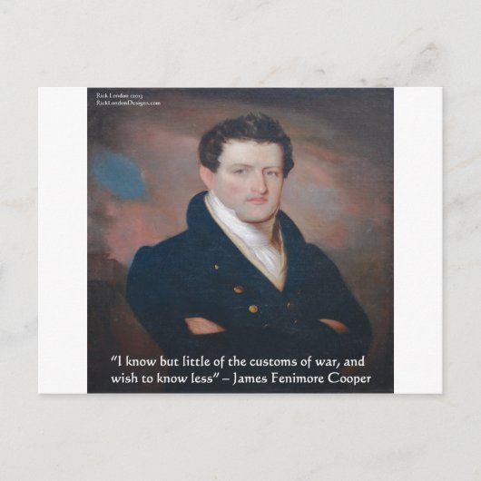 James Fenimore Cooper War Zitat Postkarte (Vorderseite)