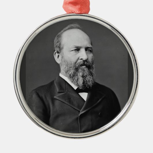 James Garfield 20. Präsident Silbernes Ornament (Vorne)