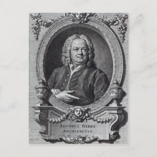 James Gibbs, eingraviert von Bernard Baron, 1747 Postkarte