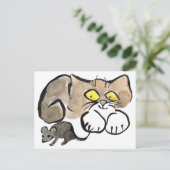 James hat eine Maus nach ihrem Schwanz Postkarte (Stehend Vorderseite)