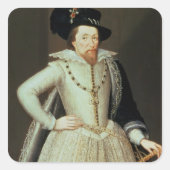 James I., Halbbild Quadratischer Aufkleber (Vorderseite)