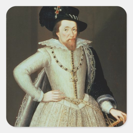 James I., Halbbild Quadratischer Aufkleber (Vorderseite)