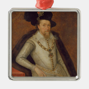 James I von England und VI von Schottland Silbernes Ornament