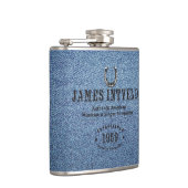 James Intveld Blue Denim Flasche Flachmann (Rechts)