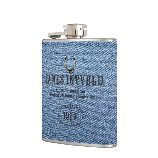 James Intveld Blue Denim Flask Flachmann (Links)