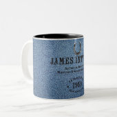 James Intveld Blue Denim Mug Zweifarbige Tasse (Vorderseite Links)