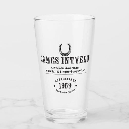 James Intveld Hufeisen Bierglas Glas (Vorderseite)