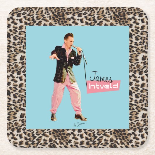 James Intveld Rockabilly Coasters Rechteckiger Pappuntersetzer (Vorderseite)