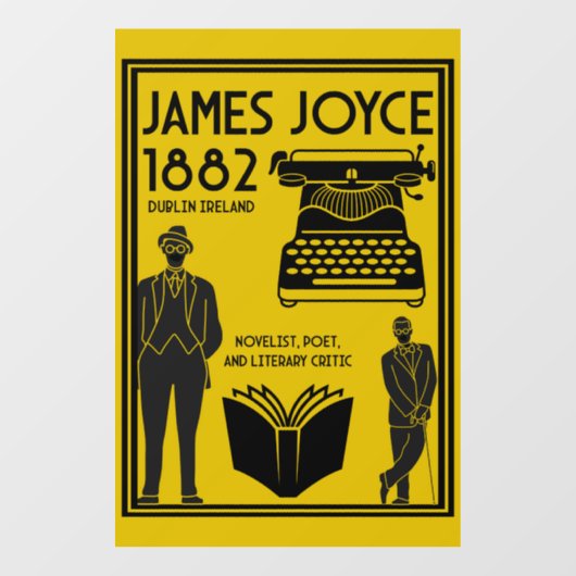 James Joyce Dublin Irland Fensteraufkleber (Blatt)
