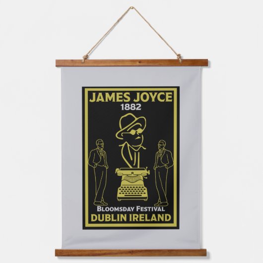 James Joyce Dublin Irland Wandteppich Mit Holzrahmen (Vorderseite)