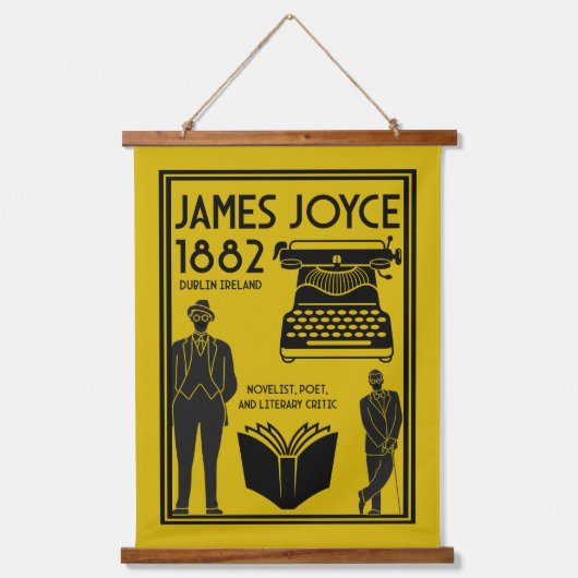 James Joyce Dublin Irland Wandteppich Mit Holzrahmen (Vorderseite)