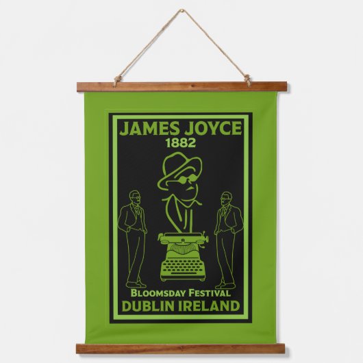 James Joyce Dublin Irland Wandteppich Mit Holzrahmen (Vorderseite)