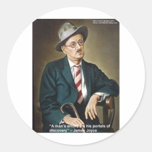 James Joyce "Fehler/Portale" Zitate Geschenke & Ka Runder Aufkleber