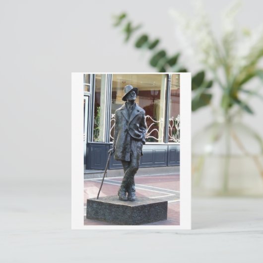 James Joyce, irische Autorenstatue, Dublin Irland Postkarte (Stehend Vorderseite)