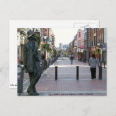 James Joyce Irish Autor Skulptur, Dublin Irland Postkarte (Vorne/Hinten)