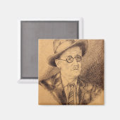 James Joyce Magnet (Vorderseite/Rückseite)