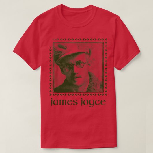James Joyce Retro Faded Style Fan Design T-Shirt (Design vorne)