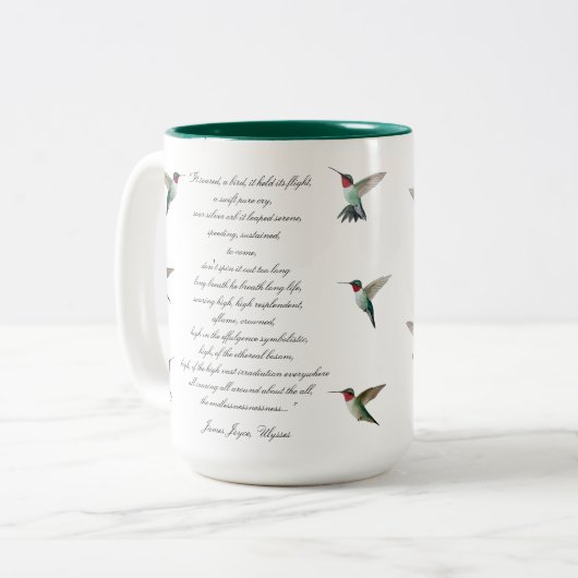 James Joyce Zitat Zweifarbige Tasse (Vorderseite Links)