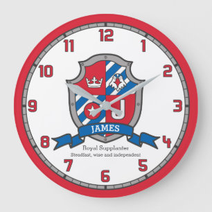 James-Jungen nennen Vogel-Wappen des Große Wanduhr