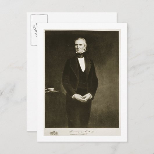 James K. Polk (1795-1849), 11. Präsident der EU Postkarte (Vorne/Hinten)