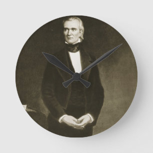 James K. Polk (1795-1849), 11. Präsident des U Runde Wanduhr