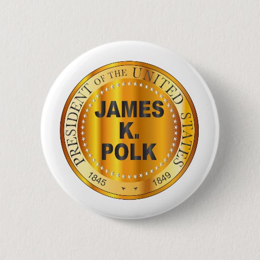 James K Polk Gold Metal Briefmarke Button (Vorderseite)