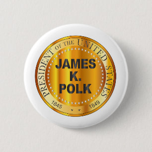 James K Polk Gold Metal Briefmarke Button