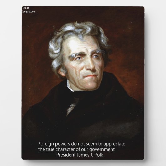 James K Polk und Zitat Fotoplatte (Vorderseite)