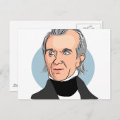 James Knox Polk Postkarte (Vorne/Hinten)