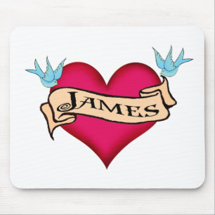 James - kundenspezifische Herz-Tätowierungs-T - Mousepad