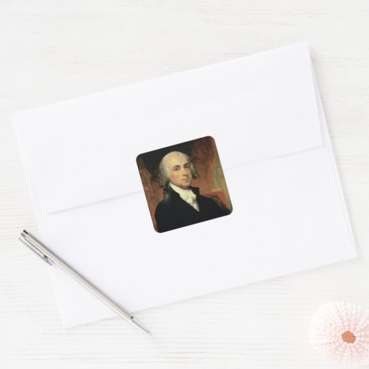James Madison 2 Quadratischer Aufkleber (Umschlag)