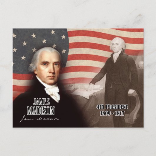 James Madison - 4. Präsident der USA Postkarte (Vorderseite)