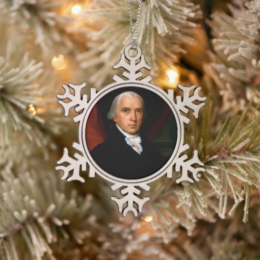James Madison, 4. Präsident: Koloniales Amerika Schneeflocken Zinn-Ornament (Baum)