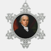 James Madison, 4. Präsident: Koloniales Amerika Schneeflocken Zinn-Ornament (Vorderseite)