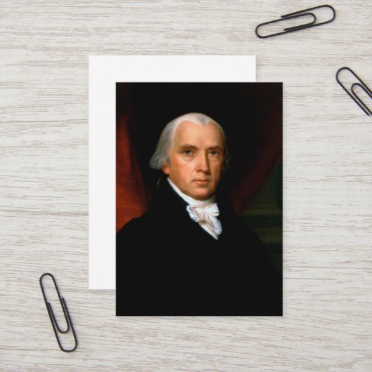 James Madison, 4. Präsident: Koloniales Amerika Visitenkarte (Vorderseite/Rückseite Beispiel)