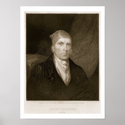 James Madison aged 82, engraved by Thomas B. Welch Poster (Vorne)