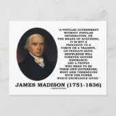 James Madison Knowledge Forever Govern Ignorance Postkarte (Vorderseite)
