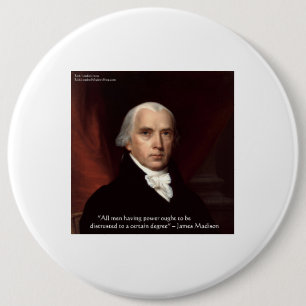 James Madison "Krieg & Freiheit" Weisheitszitate G Button