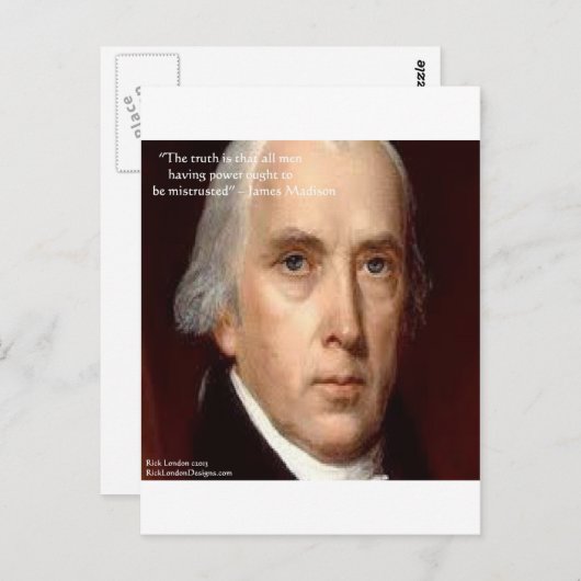 James Madison "Mistrust Power" - Zitat zur Weishei Postkarte (Vorne/Hinten)