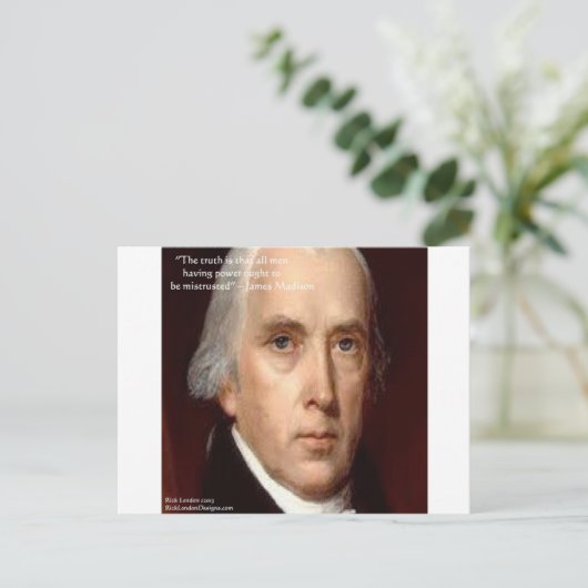 James Madison "Mistrust Power" - Zitat zur Weishei Postkarte (Stehend Vorderseite)