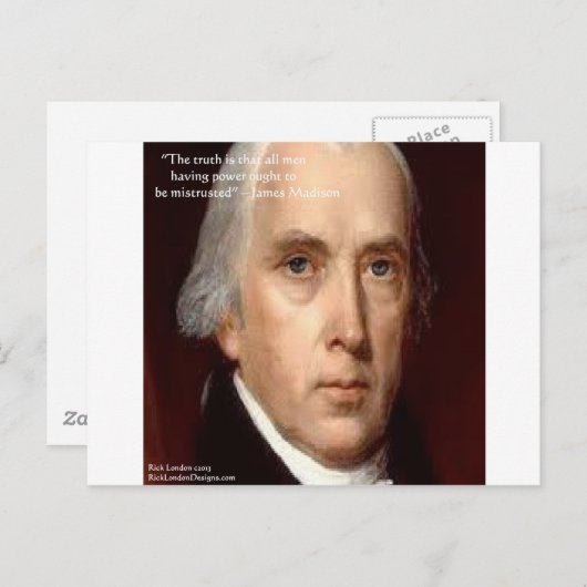 James Madison "Mistrust Power" - Zitat zur Weishei Postkarte (Vorne/Hinten)