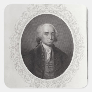 James Madison Quadratischer Aufkleber
