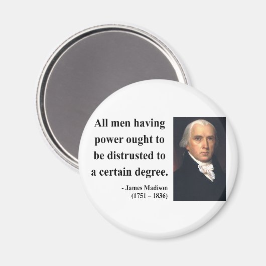 James Madison Zitat 1b Magnet (Vorderseite/Rückseite)