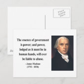 James Madison Zitat 5b Postkarte (Vorne/Hinten)