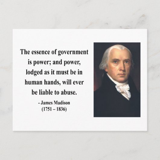 James Madison Zitat 5b Postkarte (Vorderseite)