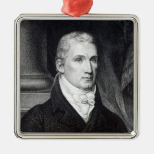 James Monroe, Gravur von Thomas Gimbrede Silbernes Ornament